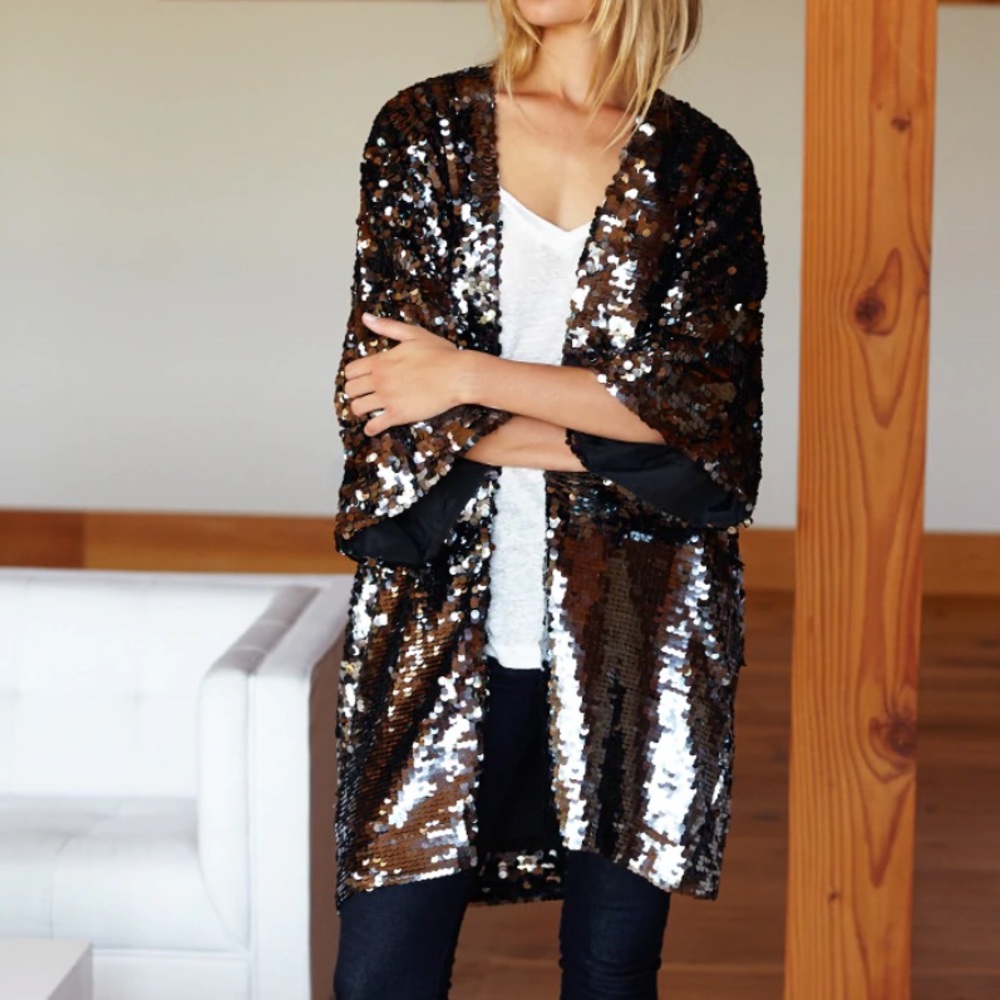 Emerson Fry Sequin Kimono Jacket fits small to large